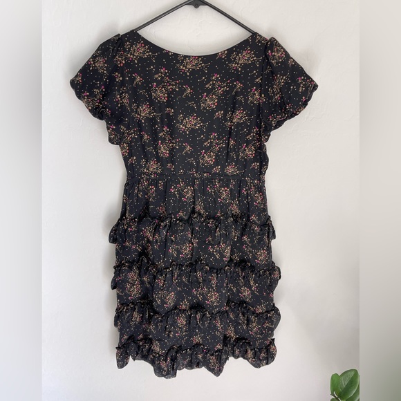 JUICY COUTURE Floral 100% Silk Tiered Ruffle Mini Skater Dress Size 2 - Picture 9 of 9